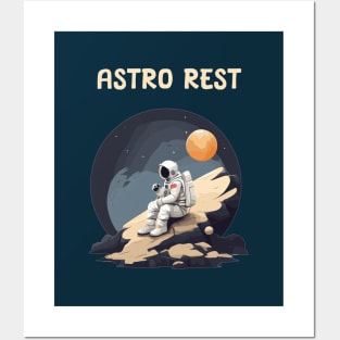 Astronaut resting in space Posters and Art